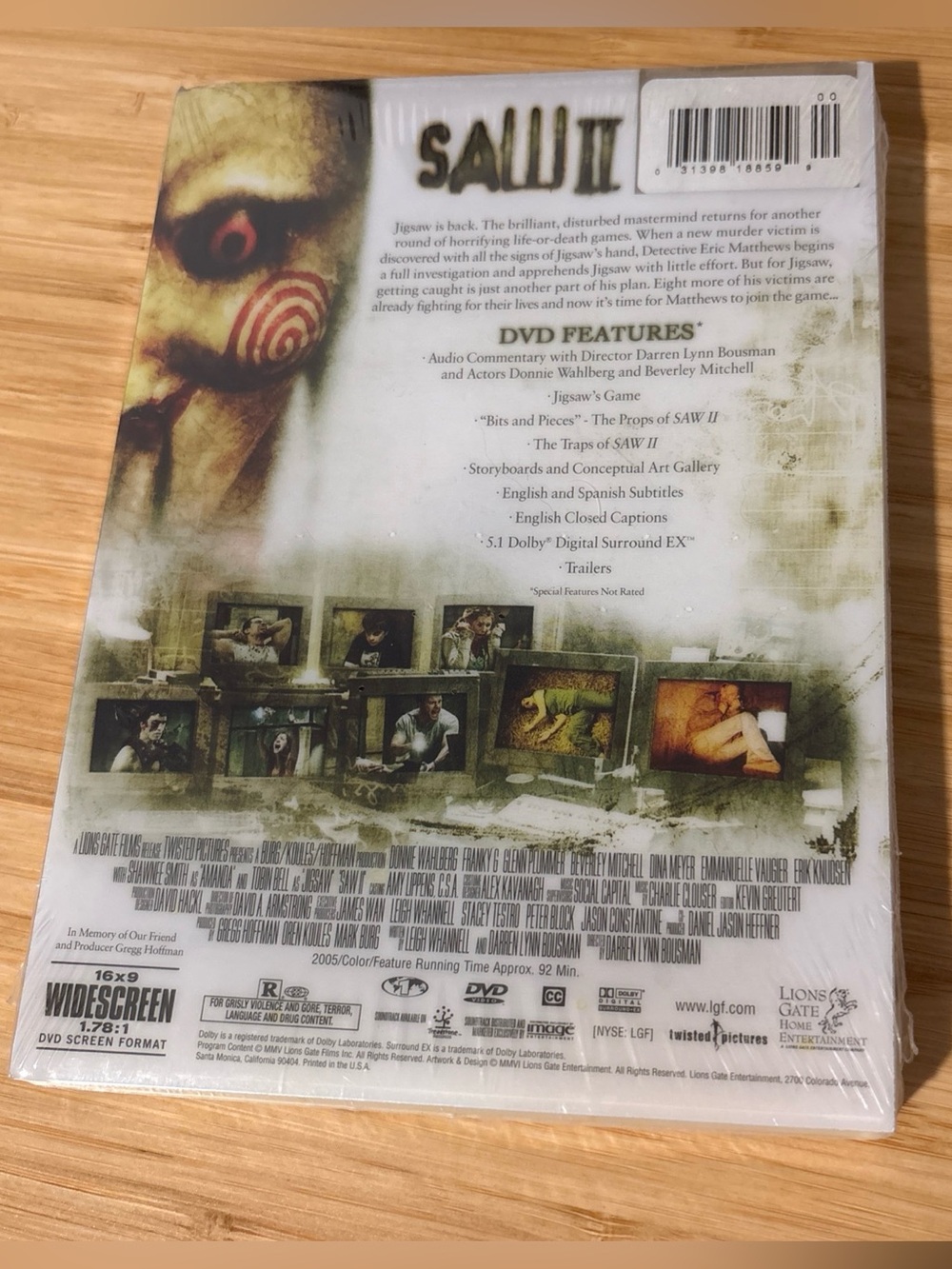 SAW II Widescreen DVD - Horror Movie Collectible Clear Case - Picture 2 of 5